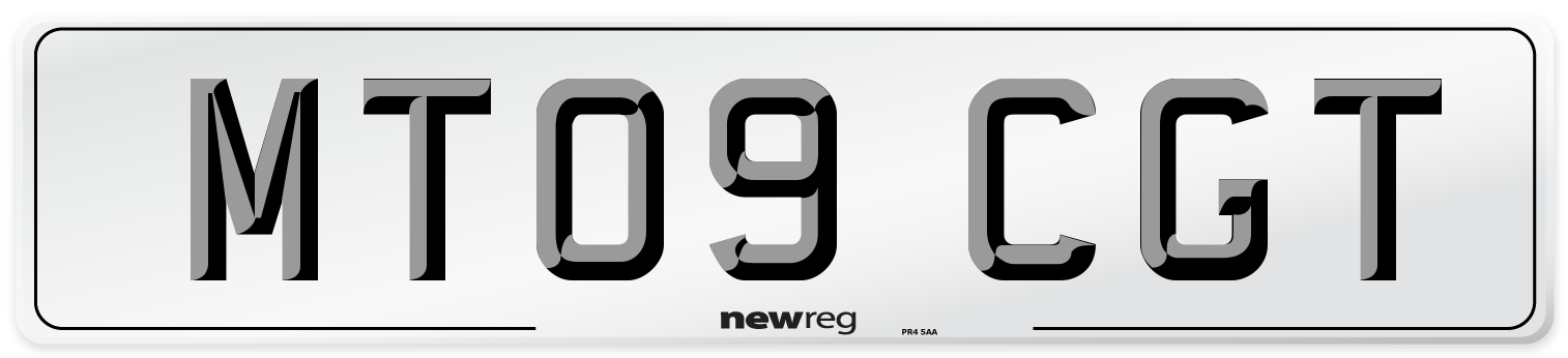 MT09 CGT Number Plate from New Reg
